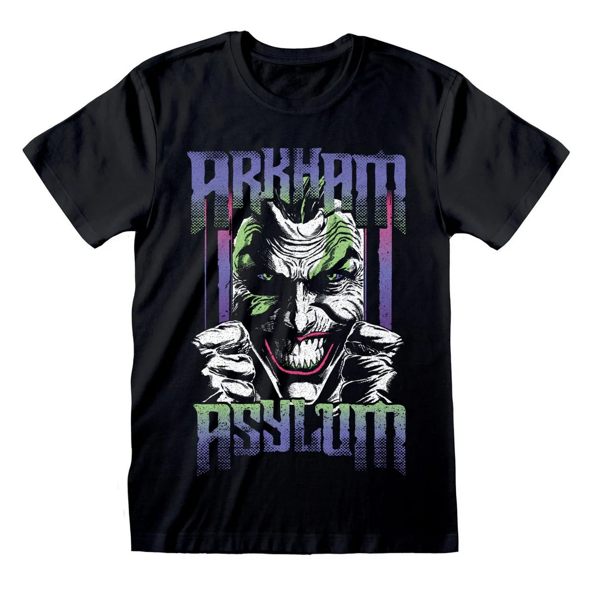 Black - Front - Batman Arkham Asylum Unisex Adult T-Shirt