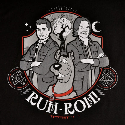 Black - Side - Supernatural Unisex Adult Ruh Roh T-Shirt
