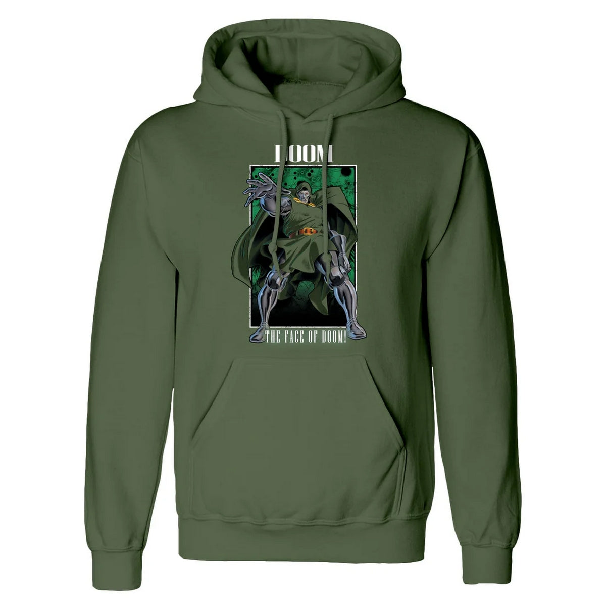 Classic Olive - Front - Marvel Comics Unisex Adult The Face Of Doom Hoodie