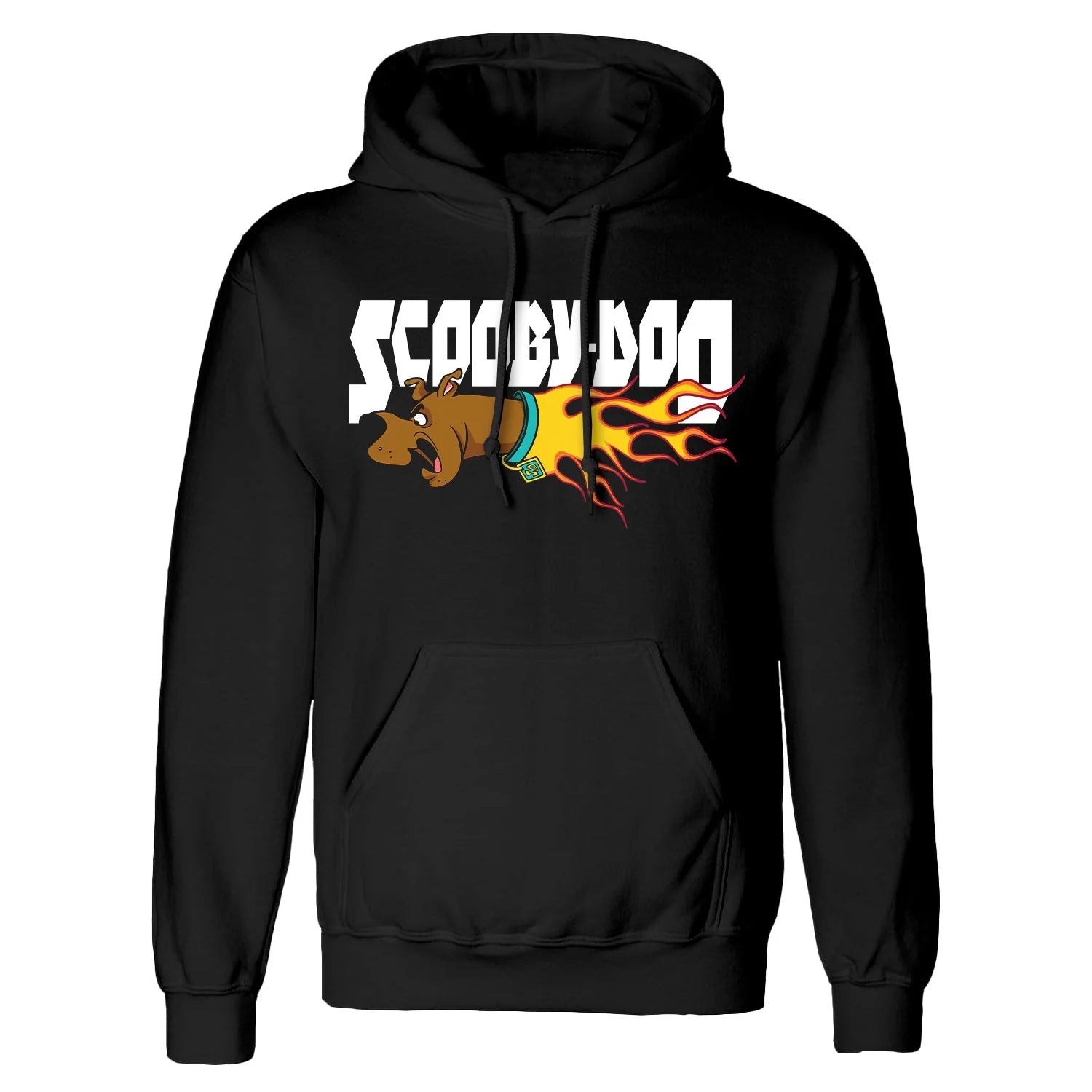 Black - Front - Scooby Doo Unisex Adult Scooby Doo Flaming Hoodie