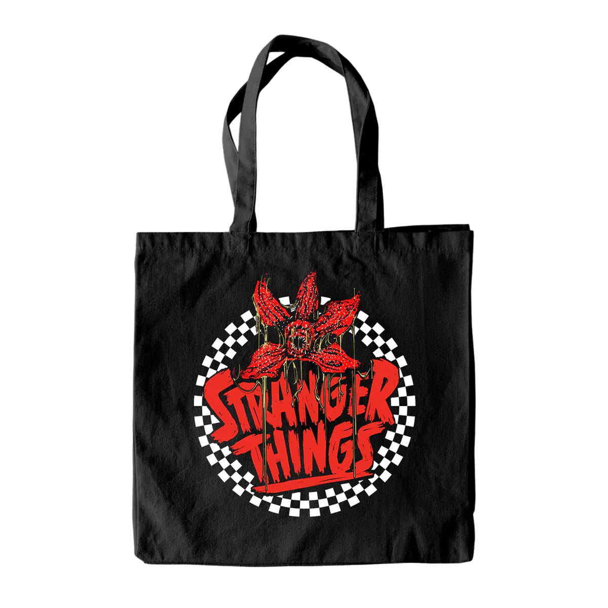 Black - Front - Stranger Things Checkered Circle Tote Bag