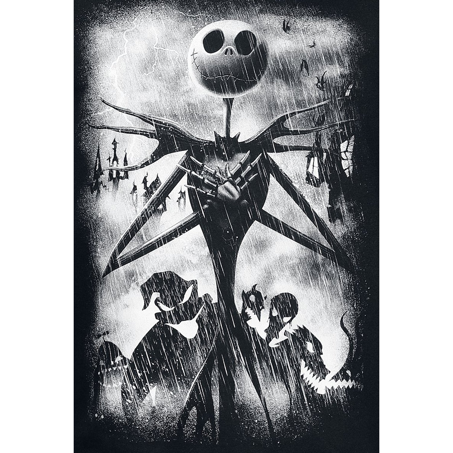 Black - Side - The Nightmare Before Christmas Unisex Adult Horror Scene Sweatshirt