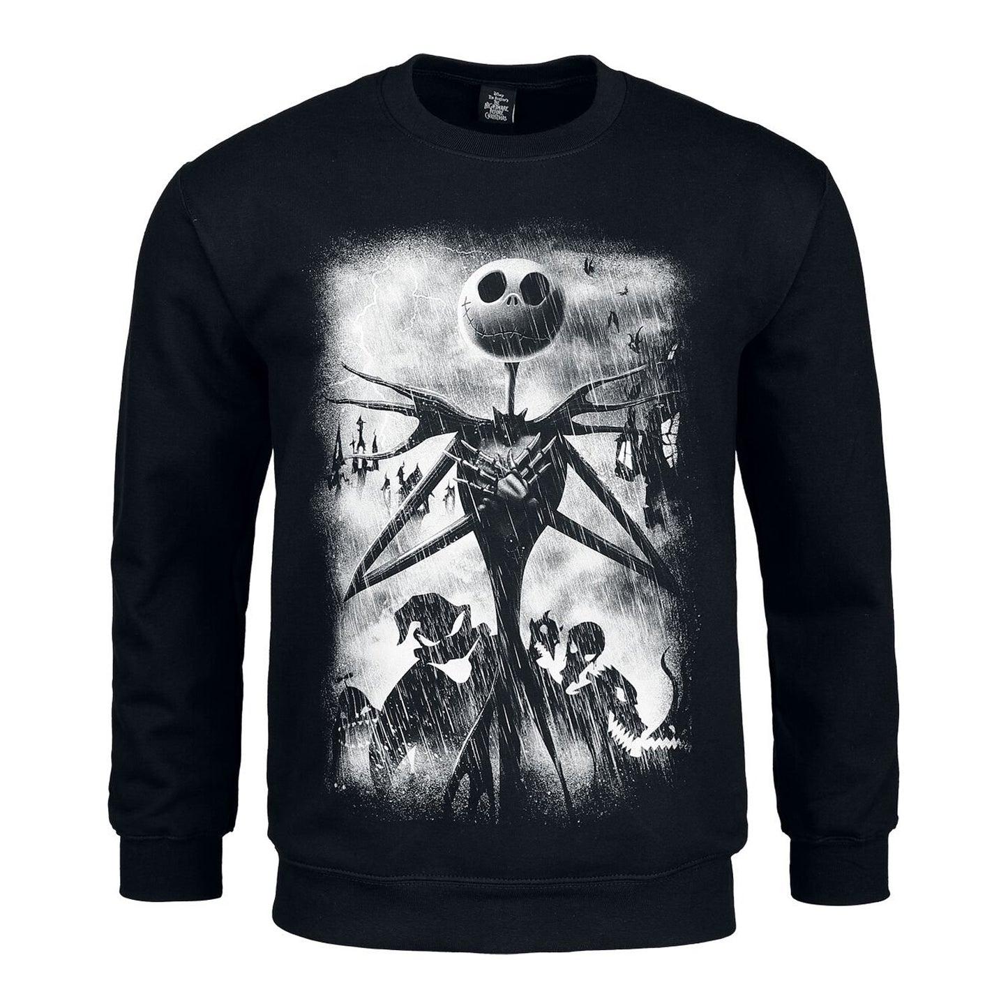 Black - Front - The Nightmare Before Christmas Unisex Adult Horror Scene Sweatshirt