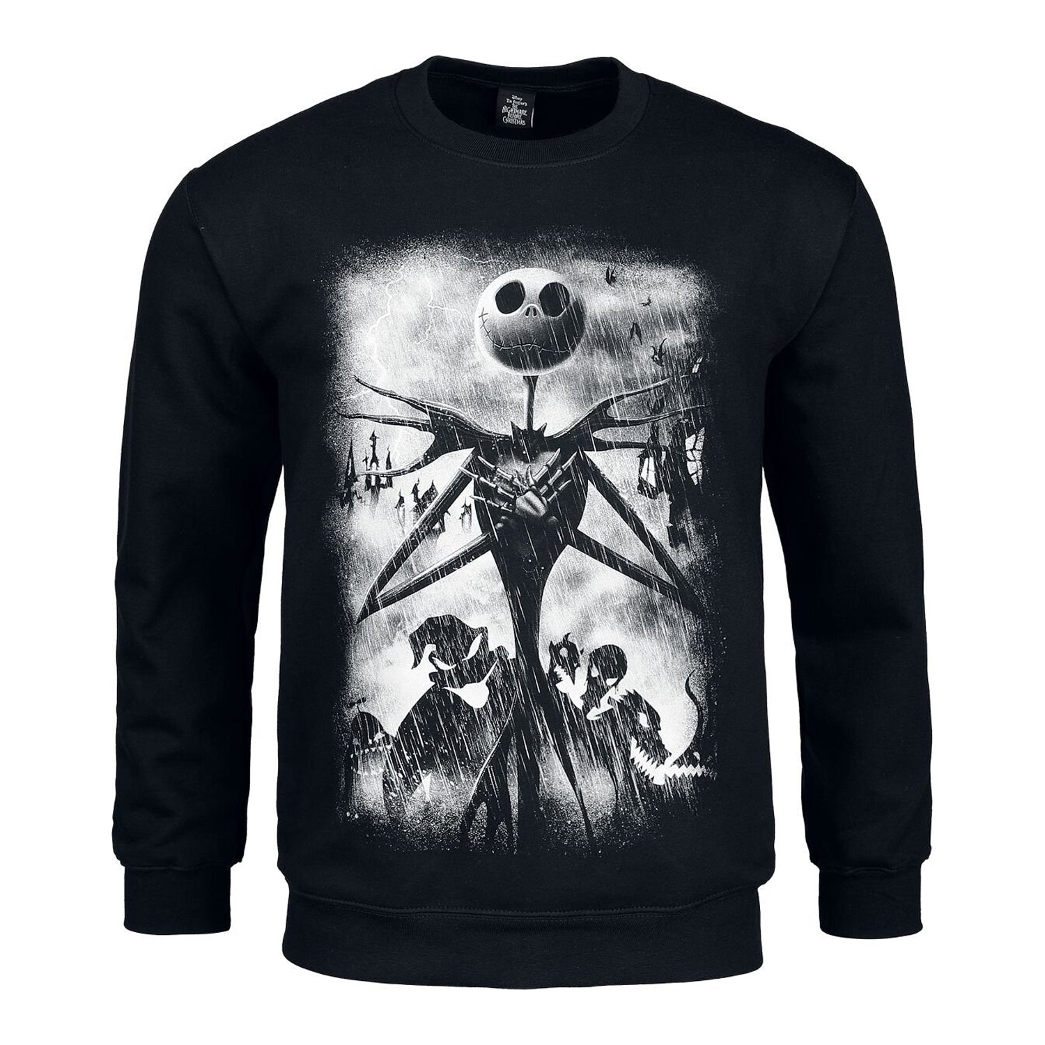 Black - Front - The Nightmare Before Christmas Unisex Adult Horror Scene Sweatshirt