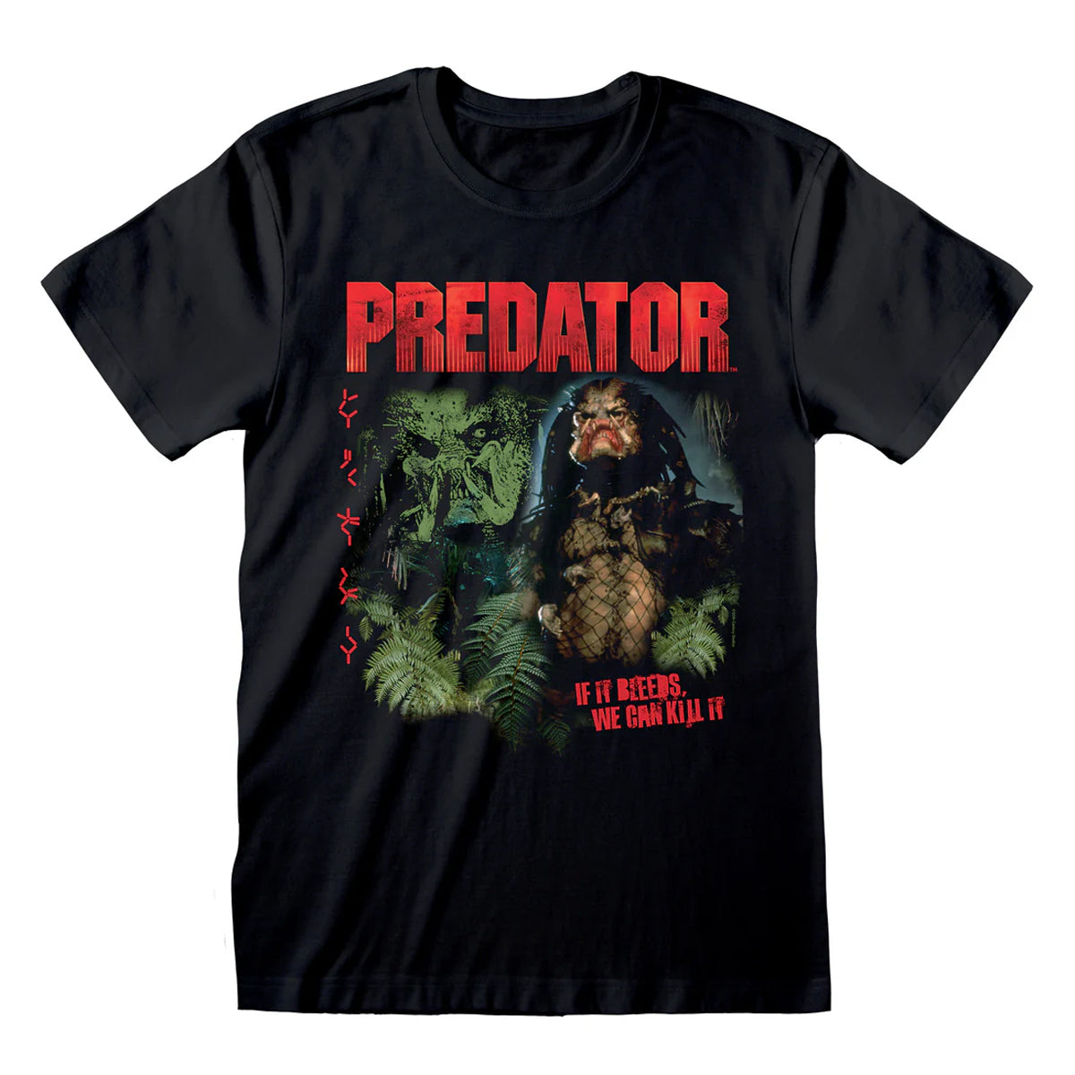 Black - Front - Predator Unisex Adult Montage T-Shirt