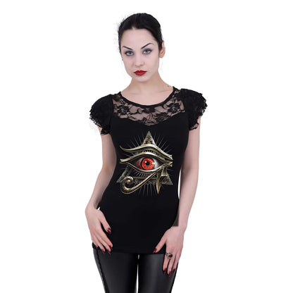 Black - Back - Spiral Direct Womens-Ladies Evil Eye Top