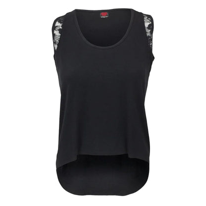 Black - Front - Spiral Direct Womens-Ladies Lace Detail Sleeveless Top