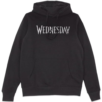 Black - Front - Wednesday Unisex Adult Logo Hoodie