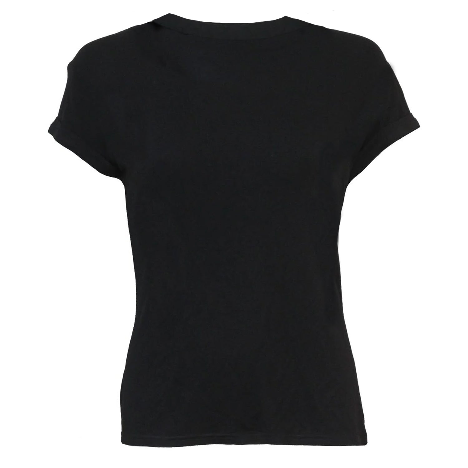 Black - Back - Spiral Direct Womens-Ladies Boat Neck Capped Sleeved Top