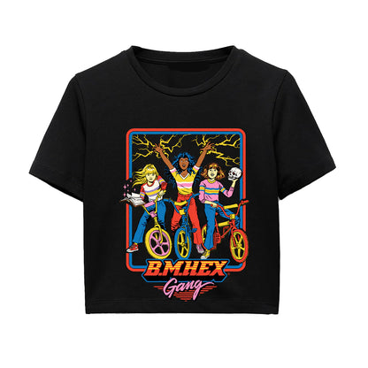 Black - Front - Steven Rhodes Unisex Adult BMHex Gang Crop T-Shirt