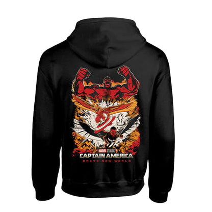 Black - Back - Captain America: Brave New World Unisex Adult Crushed Sheild Hoodie