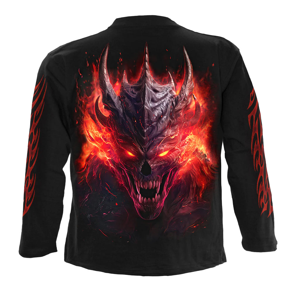 Black - Back - Spiral Direct Unisex Adult Riff Burner Back Print Long-Sleeved T-Shirt