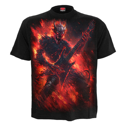 Black - Front - Spiral Direct Unisex Adult Riff Burner Back Print Short-Sleeved T-Shirt