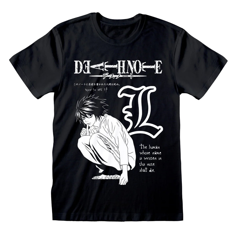 Black - Front - Death Note Unisex Adult Mono Sketch T-Shirt