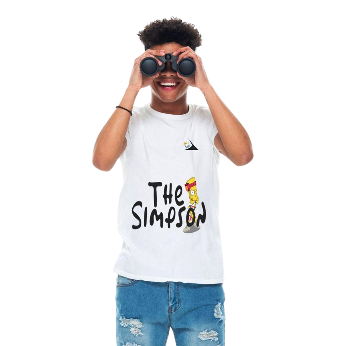 White - Side - The Simpsons Unisex Adult Homer Simpson Guitar T-Shirt