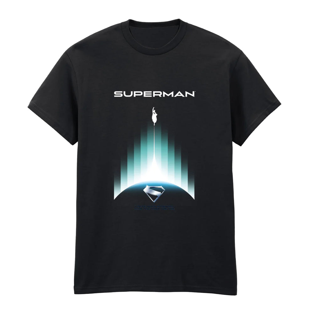 Black - Front - Superman Unisex Adult Gradient T-Shirt