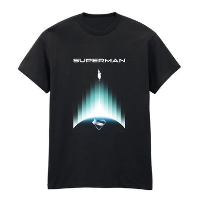 Black - Front - Superman Unisex Adult Gradient T-Shirt
