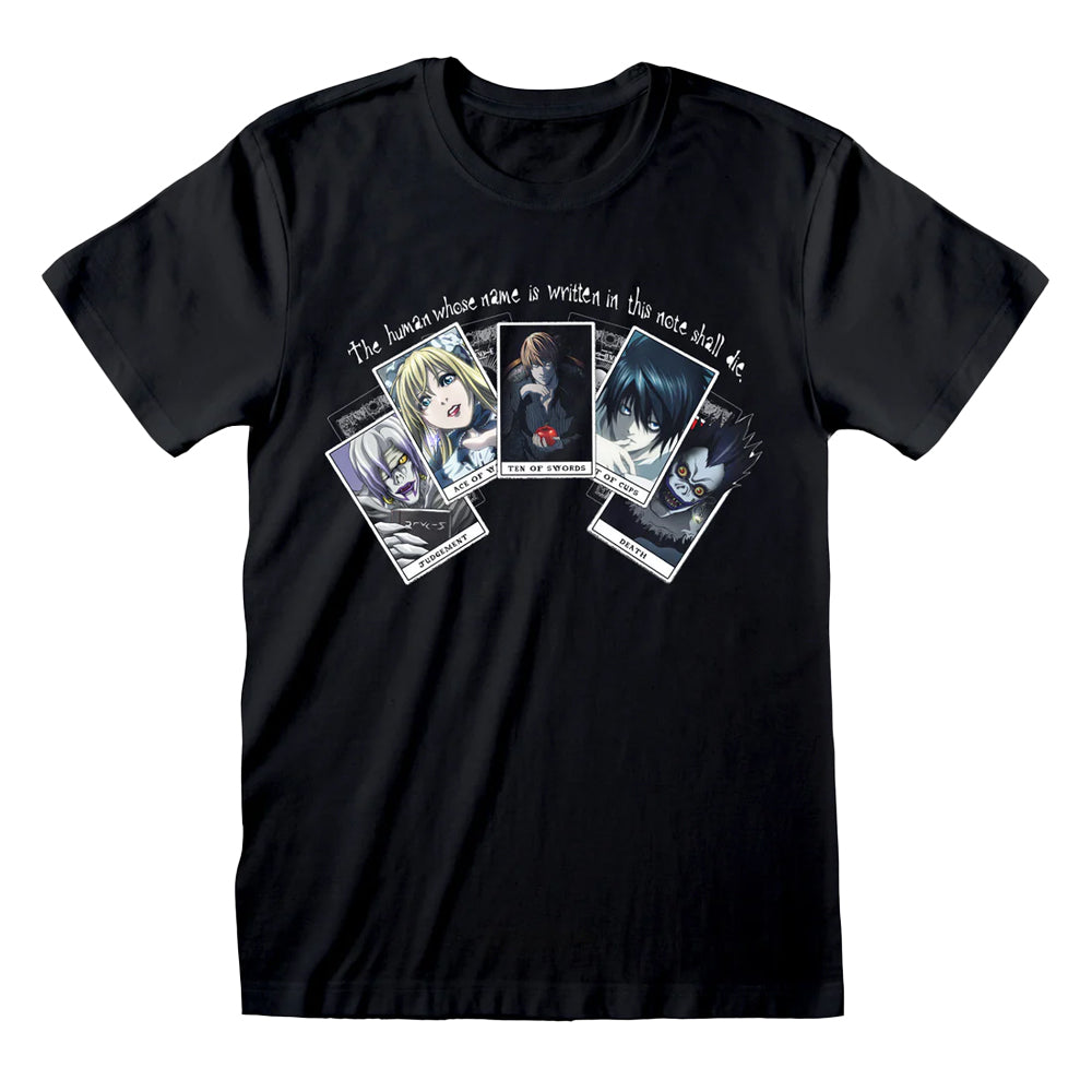 Black - Front - Death Note Unisex Adult Playing Card T-Shirt