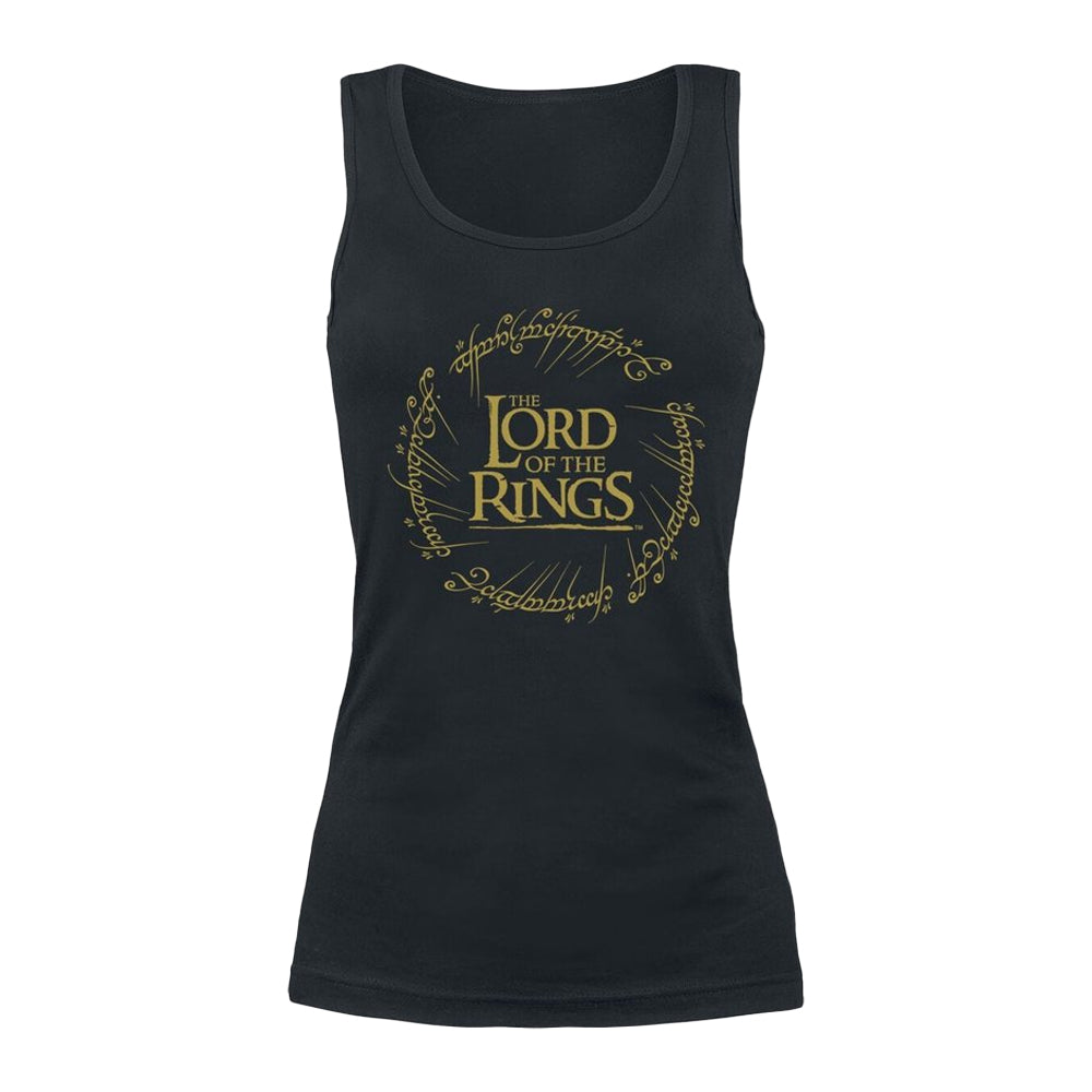 Black - Front - The Lord Of The Rings Womens-Ladies Logo Tank Top