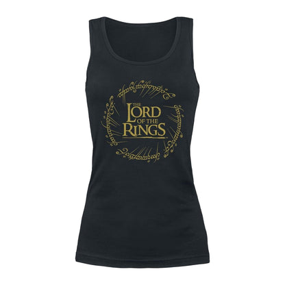 Black - Front - The Lord Of The Rings Womens-Ladies Logo Tank Top