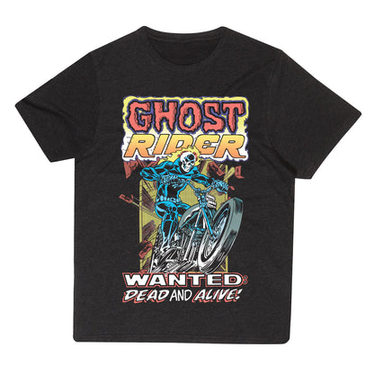 Heather Black - Front - Ghost Rider Unisex Adult Dead And Alive T-Shirt