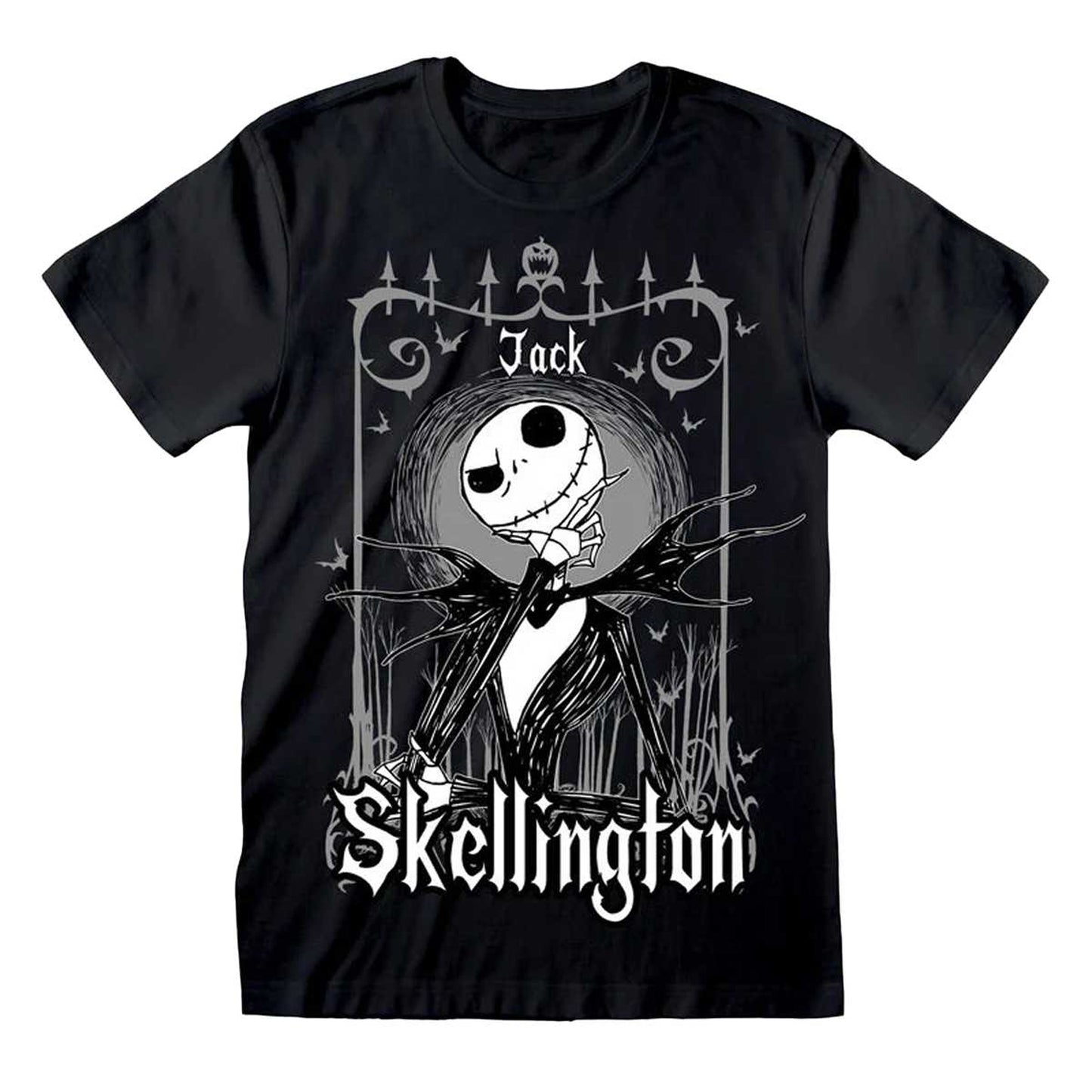 Black - Front - Nightmare Before Christmas Unisex Adult Jack Skellington Frame T-Shirt