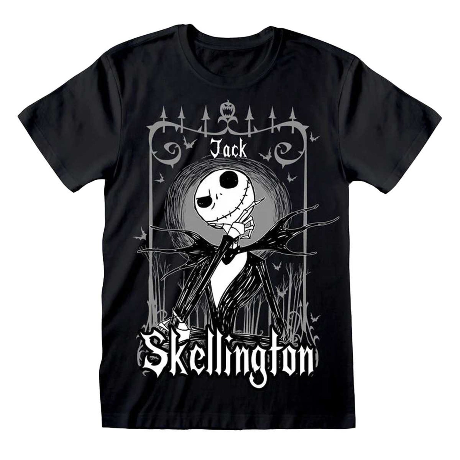 Black - Front - Nightmare Before Christmas Unisex Adult Jack Skellington Frame T-Shirt