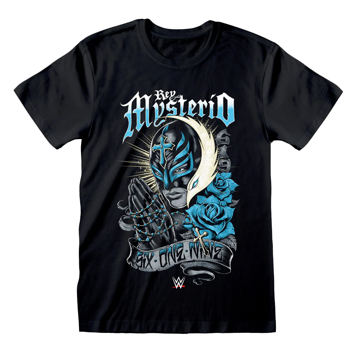 Black - Front - WWE Unisex Adult Rey Mysterio T-Shirt