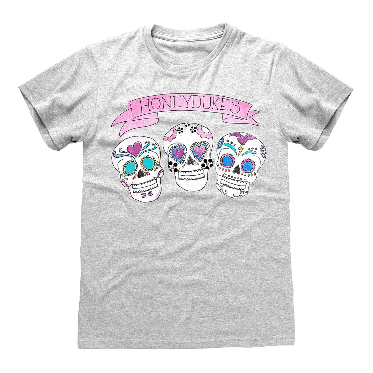 Heather Grey - Front - Harry Potter Unisex Adult Honeydukes Skulls T-Shirt