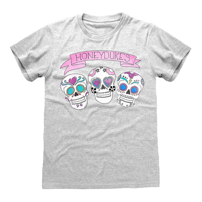 Heather Grey - Front - Harry Potter Unisex Adult Honeydukes Skulls T-Shirt