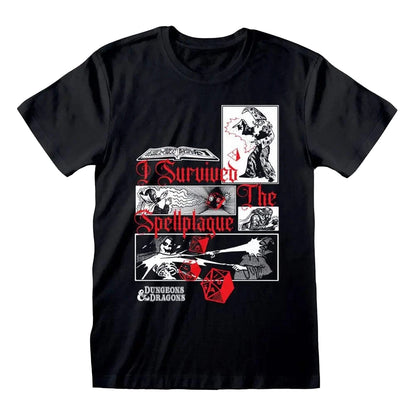 Black - Front - Dungeons & Dragons Unisex Adult I Survived The Spellplague T-Shirt