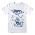 White - Front - Jaws Unisex Adult Splatter T-Shirt