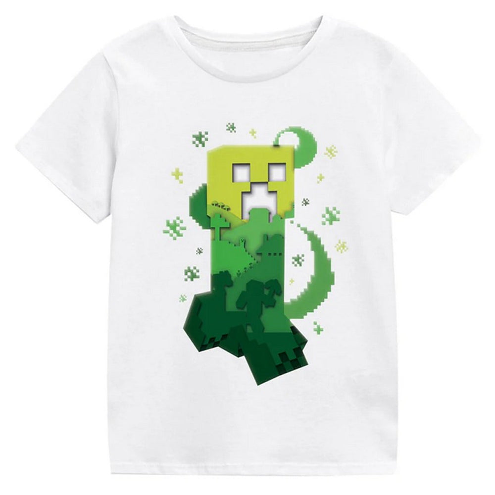 White - Front - Minecraft Childrens-Kids Exo Creeper T-Shirt