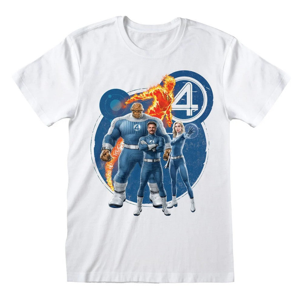 White - Front - Fantastic Four Unisex Adult Group Shot T-Shirt