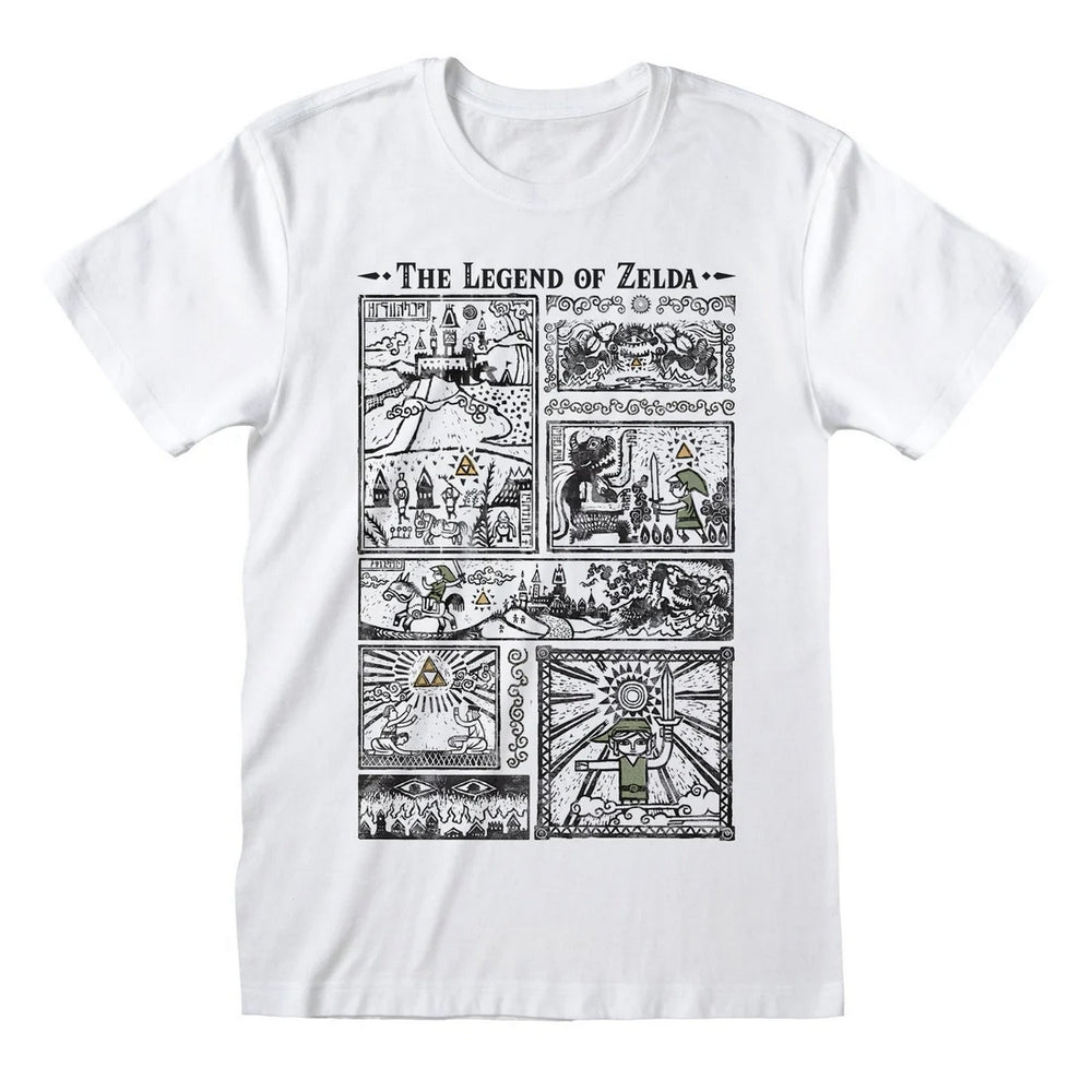 White - Front - The Legend Of Zelda Unisex Adult Nintendo Stained Glass T-Shirt
