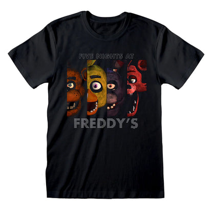 Black - Front - Five Nights At Freddys Unisex Adult Character Panels T-Shirt