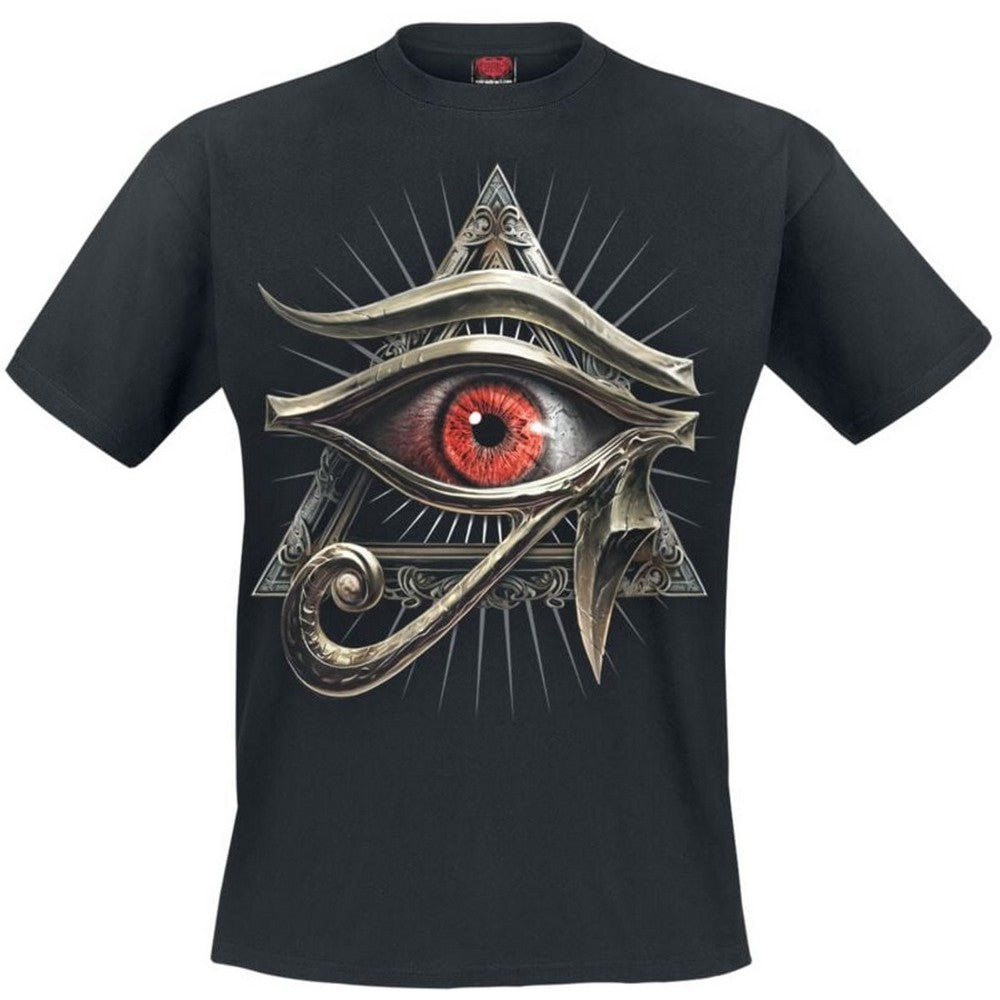 Black - Front - Spiral Direct Unisex Adult Evil Eye T-Shirt