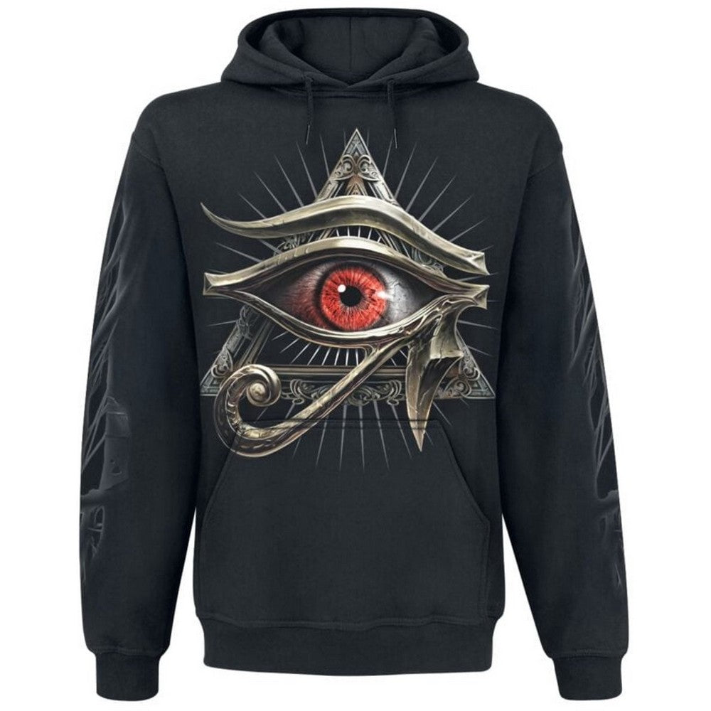 Black - Front - Spiral Direct Unisex Adult Evil Eye Hoodie