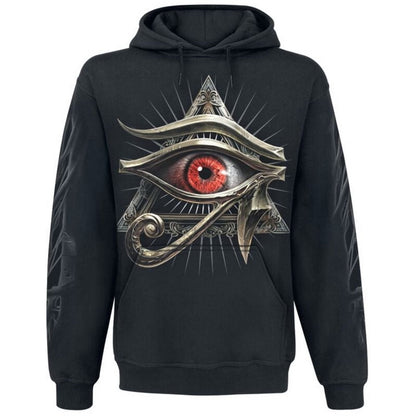 Black - Front - Spiral Direct Unisex Adult Evil Eye Hoodie