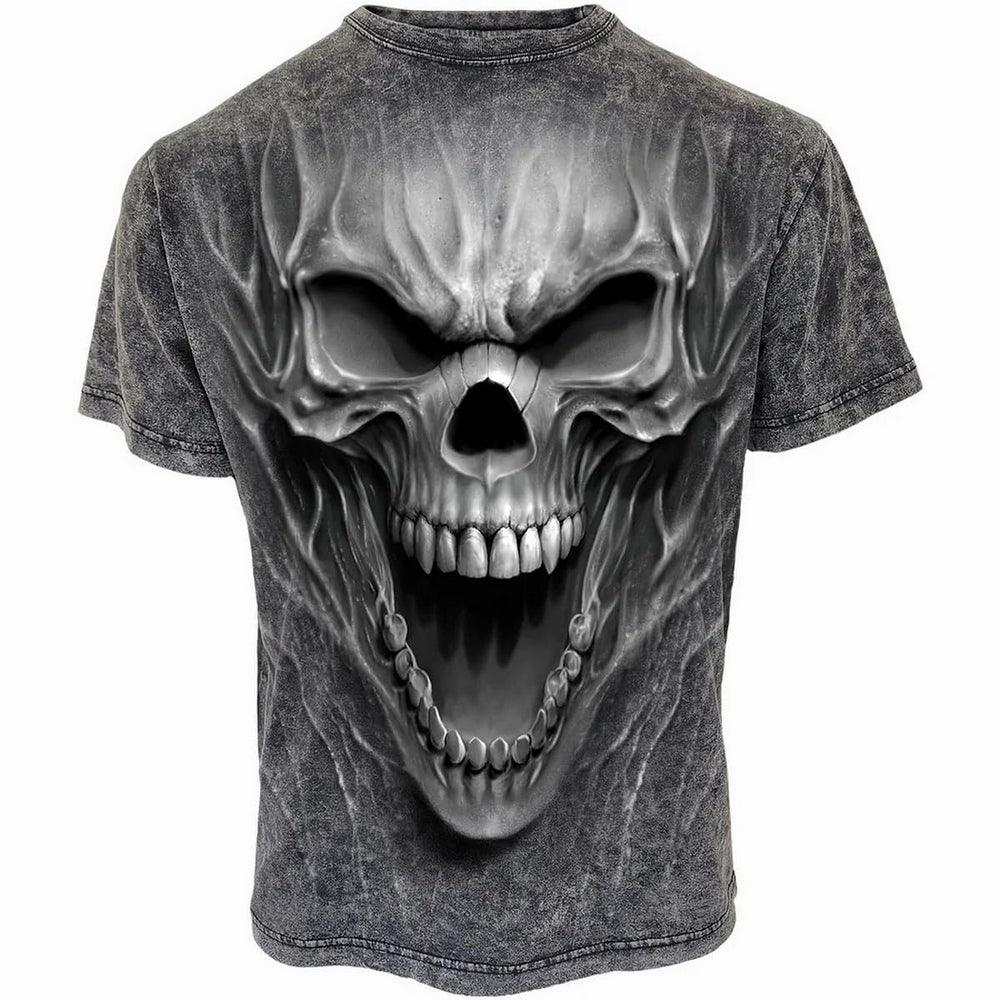 Black - Front - Spiral Direct Unisex Adult Acid Wash T-Shirt