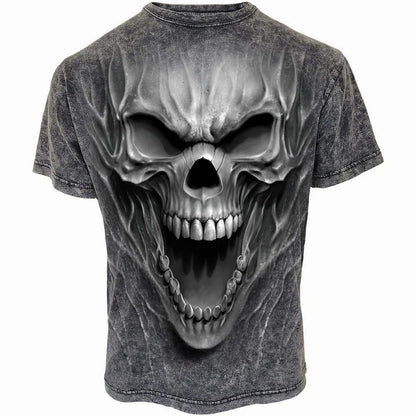 Black - Front - Spiral Direct Unisex Adult Acid Wash T-Shirt