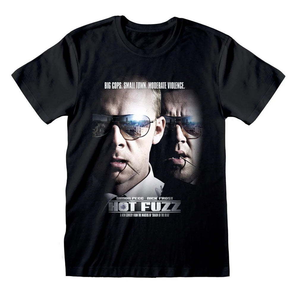 Black - Front - Hot Fuzz Unisex Adult Policeman T-Shirt