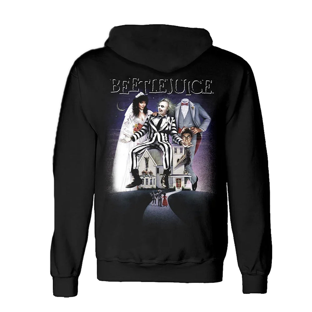 Black - Back - Beetlejuice Unisex Adult Key Art Hoodie