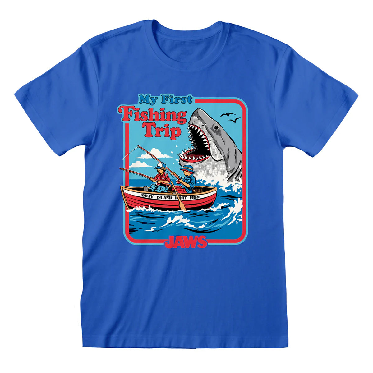 Royal Blue - Front - Steven Rhodes Unisex Adult My First Fishing Trip T-Shirt