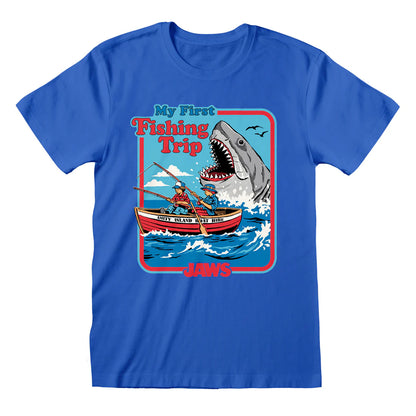 Royal Blue - Front - Steven Rhodes Unisex Adult My First Fishing Trip T-Shirt