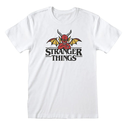 White - Front - Stranger Things Unisex Adult The Demon T-Shirt