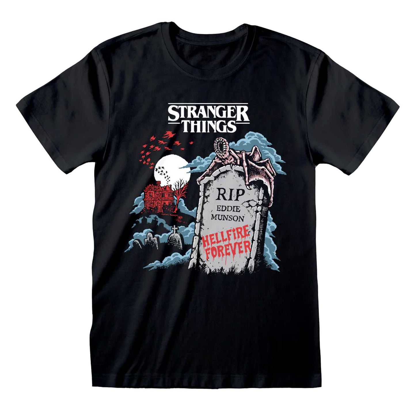 Black - Front - Stranger Things Unisex Adult Rip Eddie T-Shirt