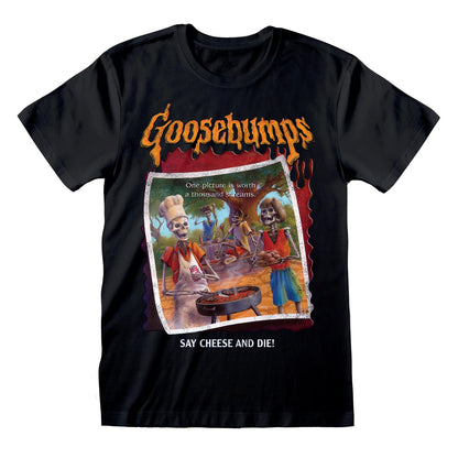 Black - Front - Goosebumps Unisex Adult Say Cheese And Die T-Shirt