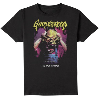 Black - Front - Goosebumps Unisex Adult The Haunted Mask T-Shirt