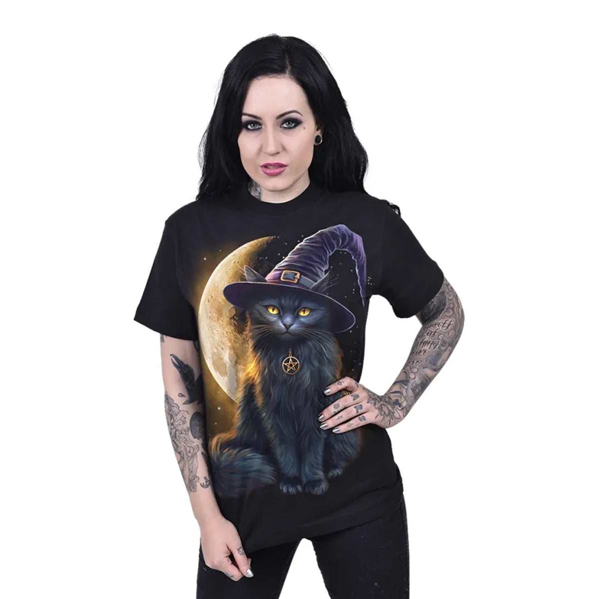 Black - Back - Spiral Unisex Adult Familiar Magic T-Shirt